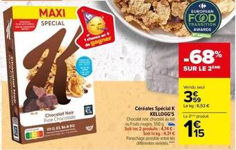Carrefour Céréales spécial k kellogg's offre