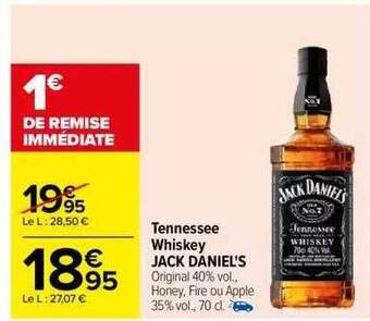 Carrefour Tennessee whiskey jack daniel's offre
