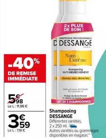 Carrefour Shampooing dessange offre