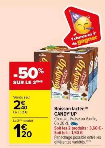 Carrefour Market Boisson lactée candy'up offre