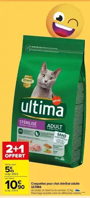 Croquettes pour chat stérilisé adulte ultima