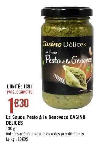 Géant Casino Casino delices la sauce pesto à la genovese offre