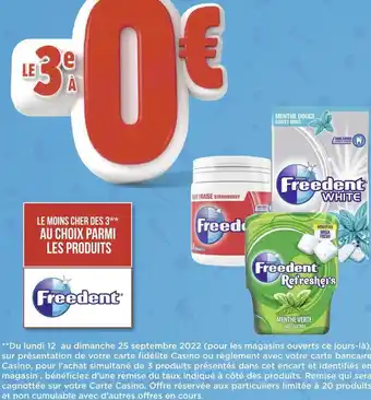 Géant Casino Freedent bon plan sur les produits freedent offre