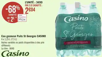 Géant Casino Casino eau gazeuse puits st georges offre