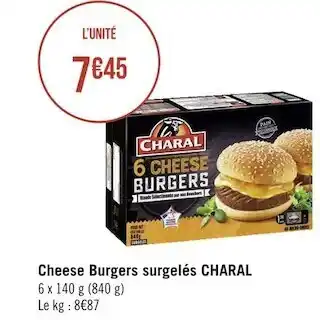 Géant Casino Charal cheese burgers surgelés offre