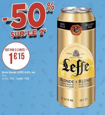 Géant Casino Leffe bière blonde 6,6% vol. offre