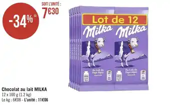 Géant Casino Milka chocolat au lait offre