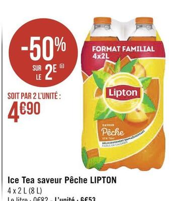 Géant Casino Lipton ice tea saveur pêche offre