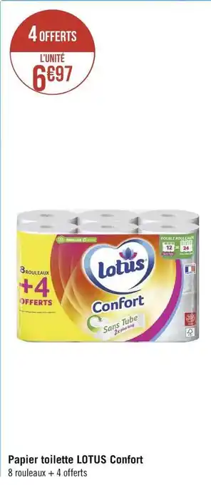 Géant Casino Lotus papier toilette confort offre