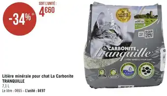 Géant Casino Tranquille litière minérale pour chat la carbonite offre