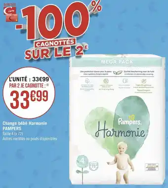 Géant Casino Pampers change bébé harmonie offre