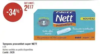 Géant Casino Nett tampons procomfort super offre