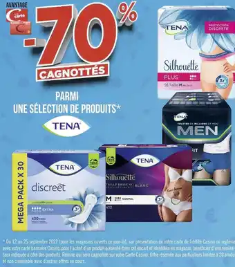 Géant Casino Tena bon plan sur une sélection de produits de la marque tena offre