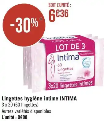 Géant Casino Intima lingettes hygiène intime offre