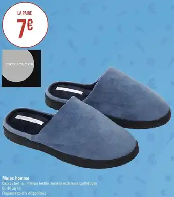 Géant Casino Bronzini mules homme offre