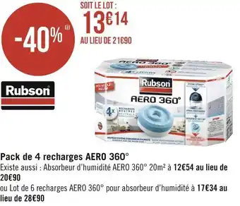 Géant Casino Rubson pack de 4 recharges aero 360° offre
