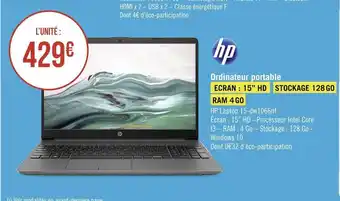 Géant Casino Hp ordinateur portable offre