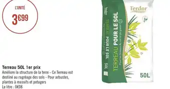 Géant Casino Terdor terreau 50l 1er prix offre