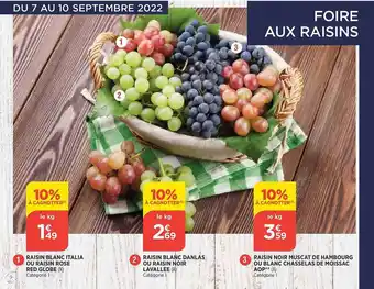 Maximarché Raisin blanc italia ou raisin rose red globe, raisin blanc danlas ou raisin noir lavallée, raisin noir muscat de hambourg ou offre