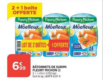 Maximarché Bâtonnets de surimi fleury michon offre