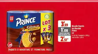 Biscuist fourrés au chocolat prince lu