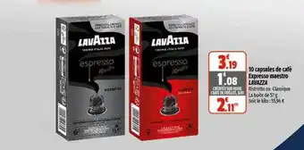 Coccinelle Express 10 capsules de café expresso maestro lavazza offre