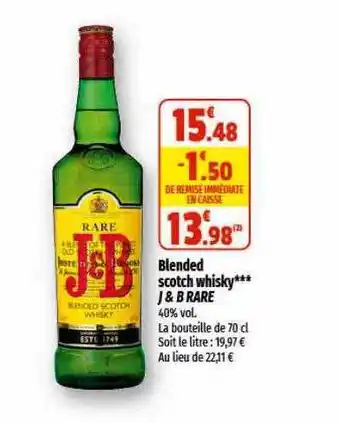 Coccinelle Express Blended scotch whisky j&b rare offre