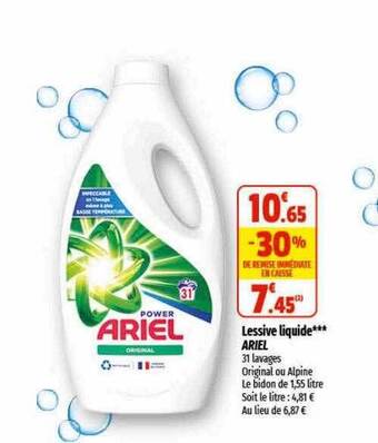 Coccinelle Express Lessive liquide ariel offre