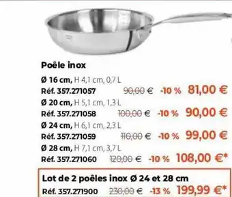 Mathon Poêle inox offre