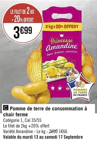 Casino Supermarchés Pomme de terre de consommation à chair ferme offre