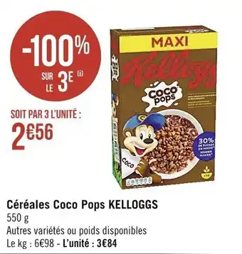 Casino Supermarchés KELLOGGS céréales coco pops offre