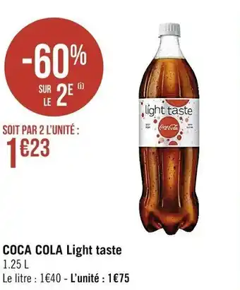 Casino Supermarchés COCA COLA light taste 1,25 L offre