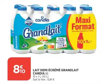 Maximarché CANDIA lait demi écrémé grandlait offre