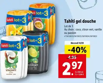 Lidl Tahiti gel douche offre