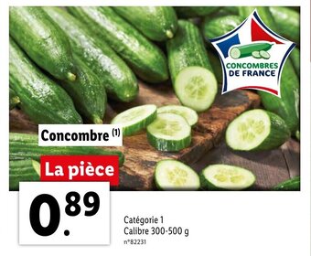 Lidl Concombre offre