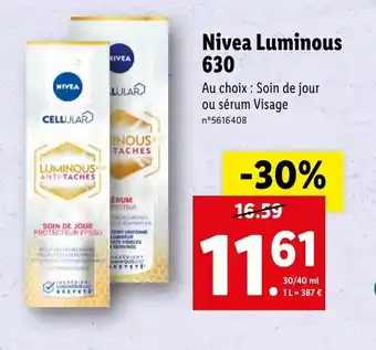 Lidl NIVEA luminous 630 offre
