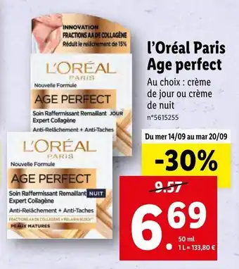 Lidl L'ORÉAL PARIS age perfect offre