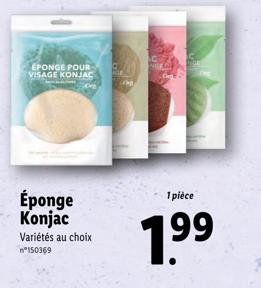 Promo Éponge konjac chez Lidl