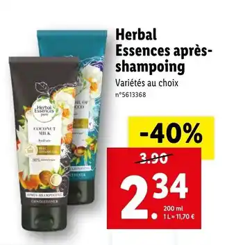 Lidl Herbal essences après-shampoing offre