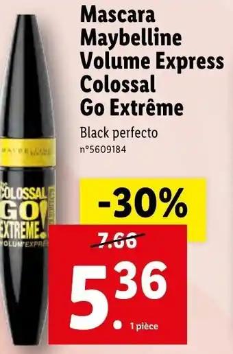 Lidl Mascara maybelline volume express colossal go extrême offre
