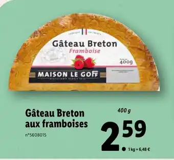 Lidl Gâteau breton aux framboises offre