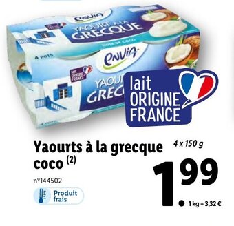 Lidl Yaourts à la grecque coco offre