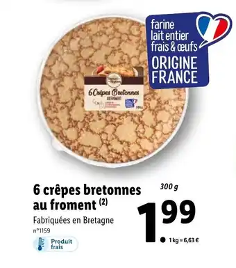 6 crêpes bretonnes au froment