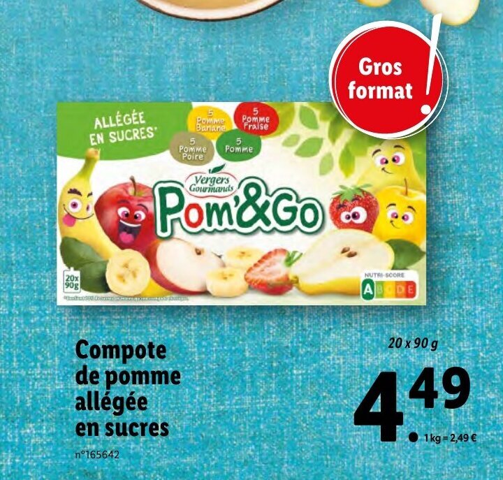 Promo Compote de pomme allégée en sucres chez Lidl