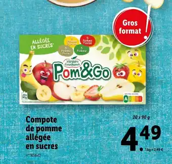 Lidl Compote de pomme allégée en sucres offre