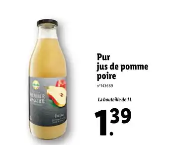 Lidl Pur jus de pomme poire offre