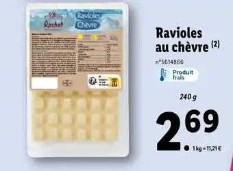 Lidl Ravioles au chèvre offre