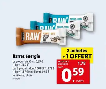 Lidl Barres énergie offre