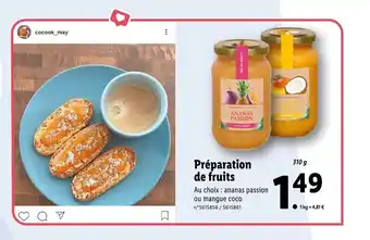Lidl Préparation de fruits offre