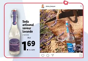 Lidl Soda artisanal saveur lavande offre